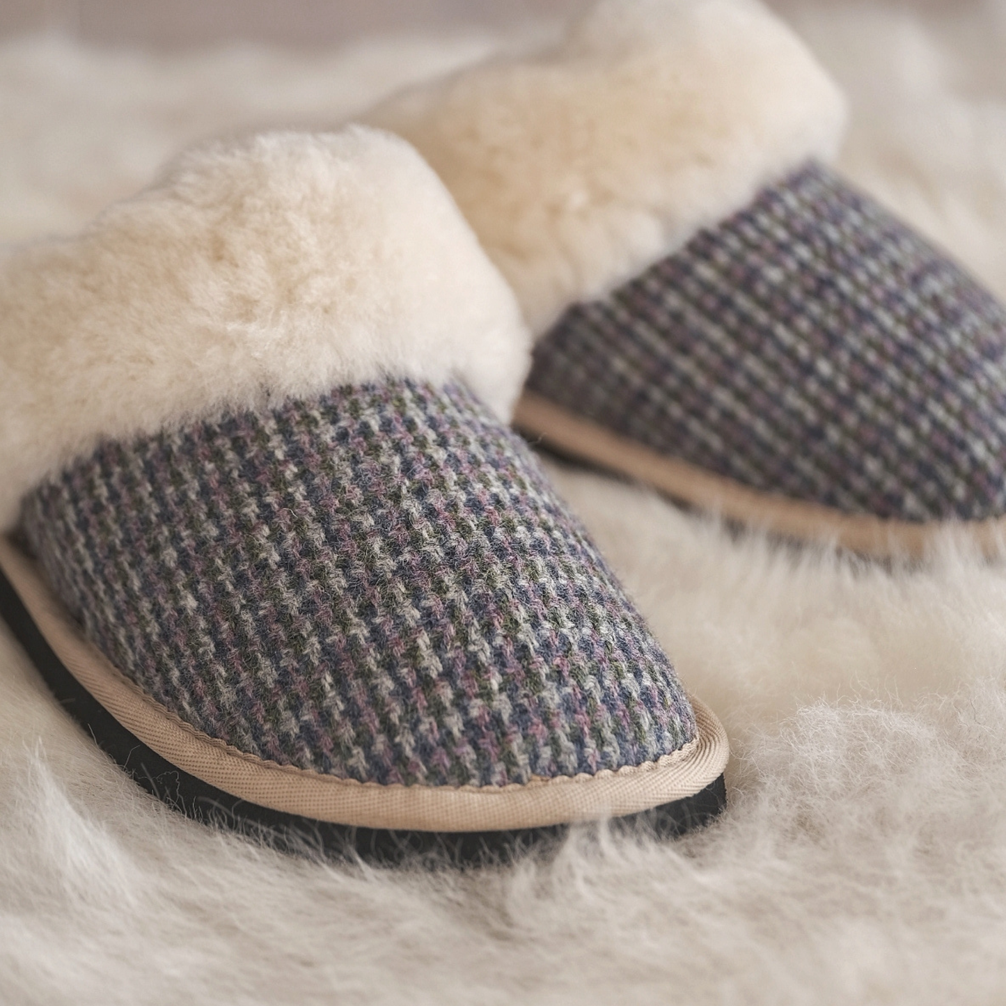 SKYE TWEED MULE SLIPPERS (UK 4-8)