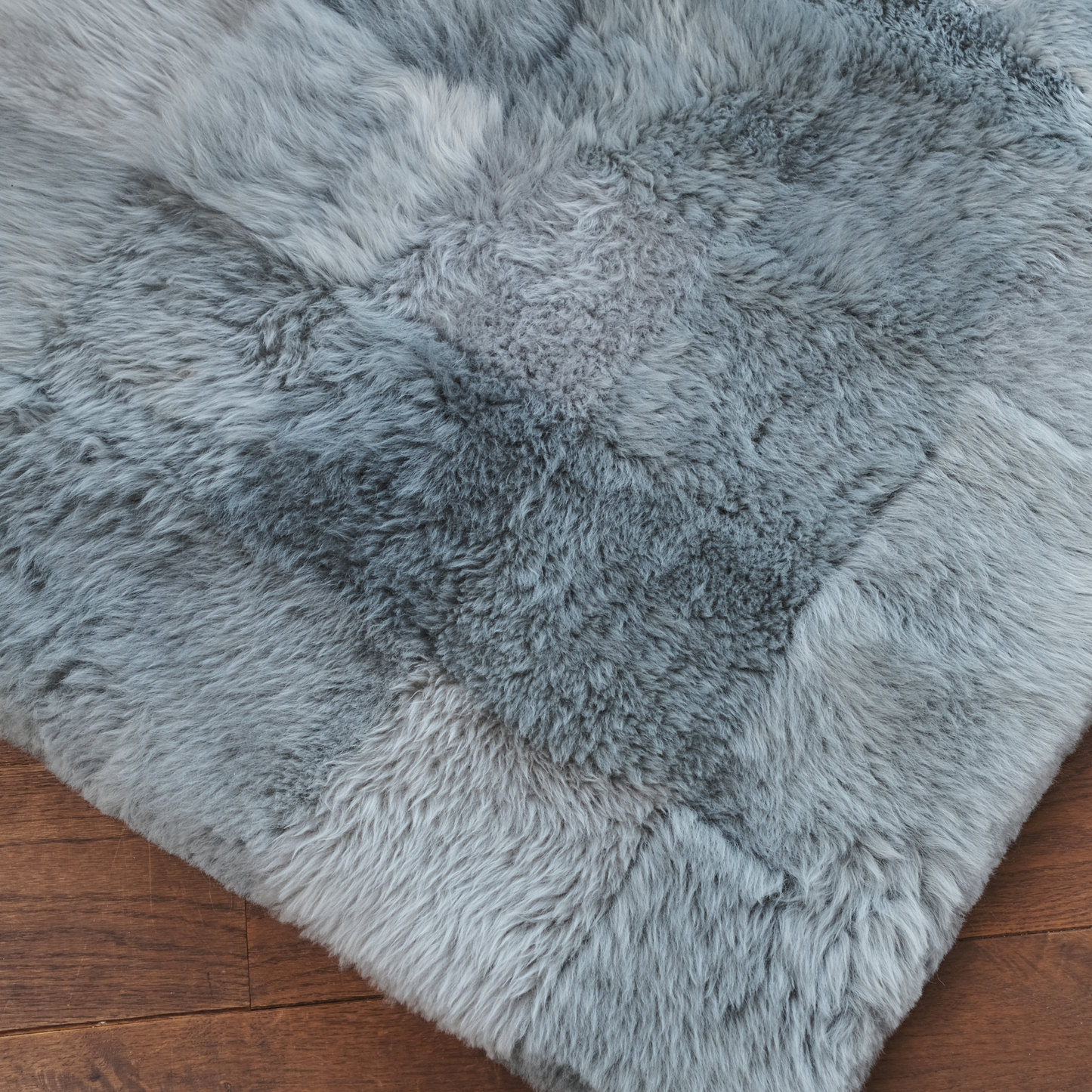 Mosaic Sheepskin Rug in Grey 4 x 2.5 ft
