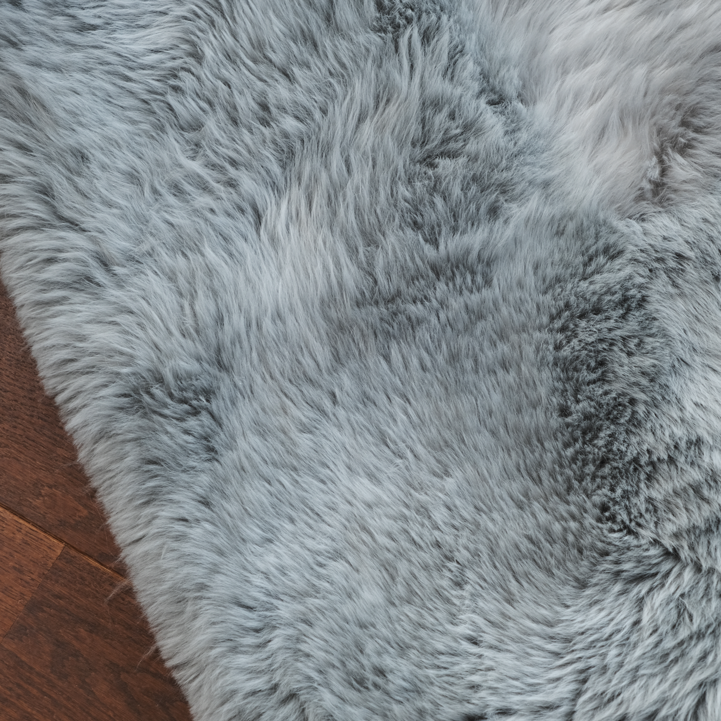Mosaic Sheepskin Rug in Grey 6 x 4 ft