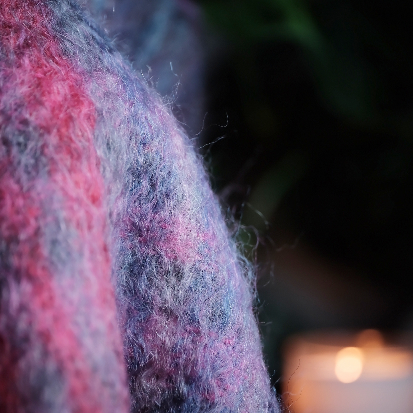 Green Grove Weavers Mohair Throw in Sloeberry