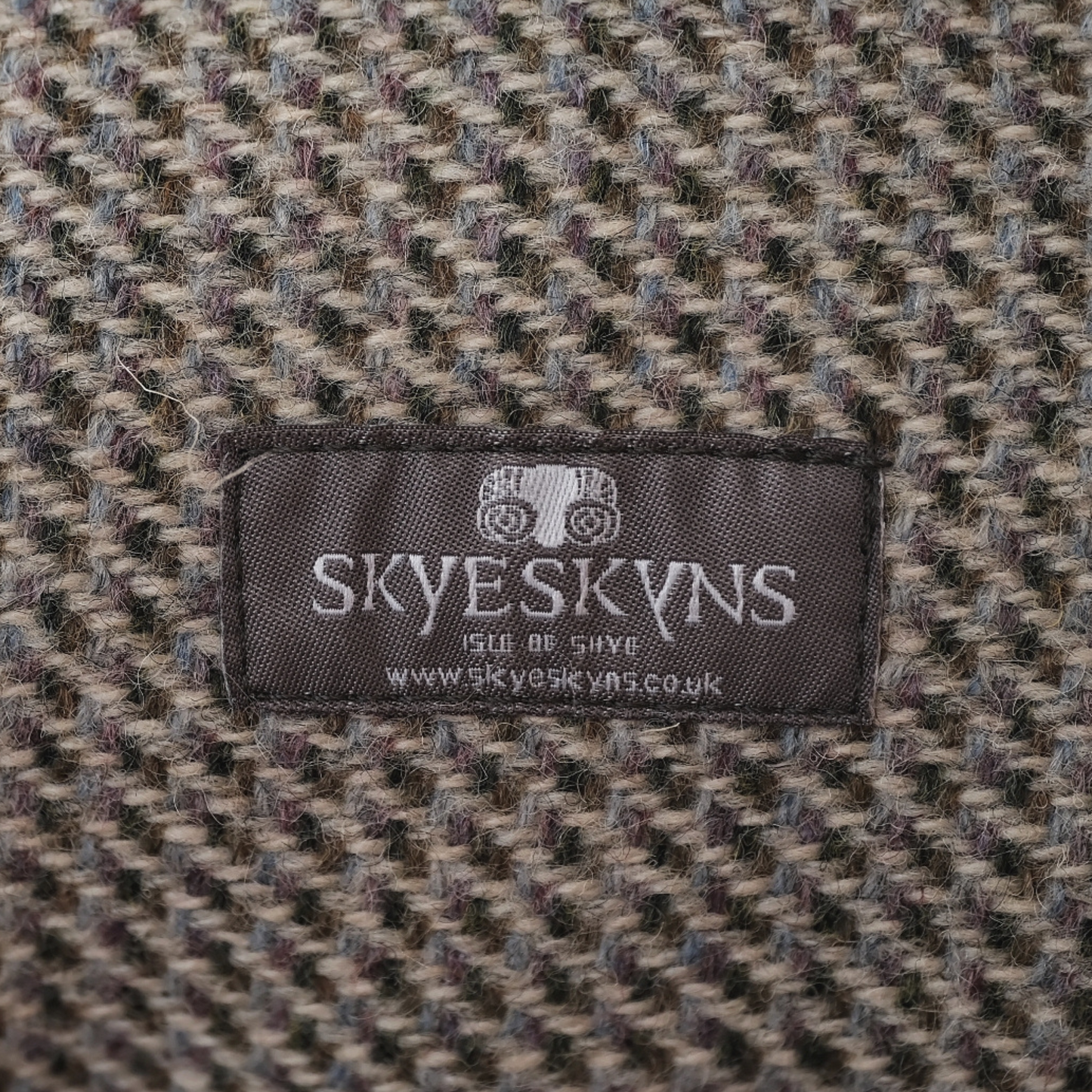 Skye Tweed Square Cushion in Grey