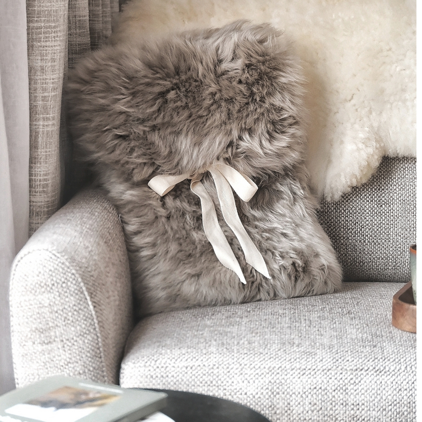 Large Sheepskin Snuggle in Taupe Grey