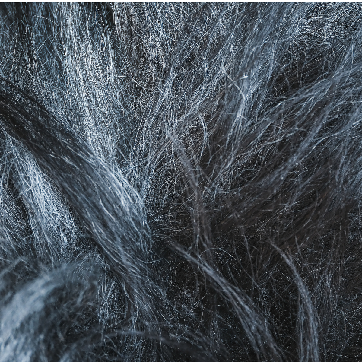Icelandic Black Grey Sheepskin Rug / Throw
