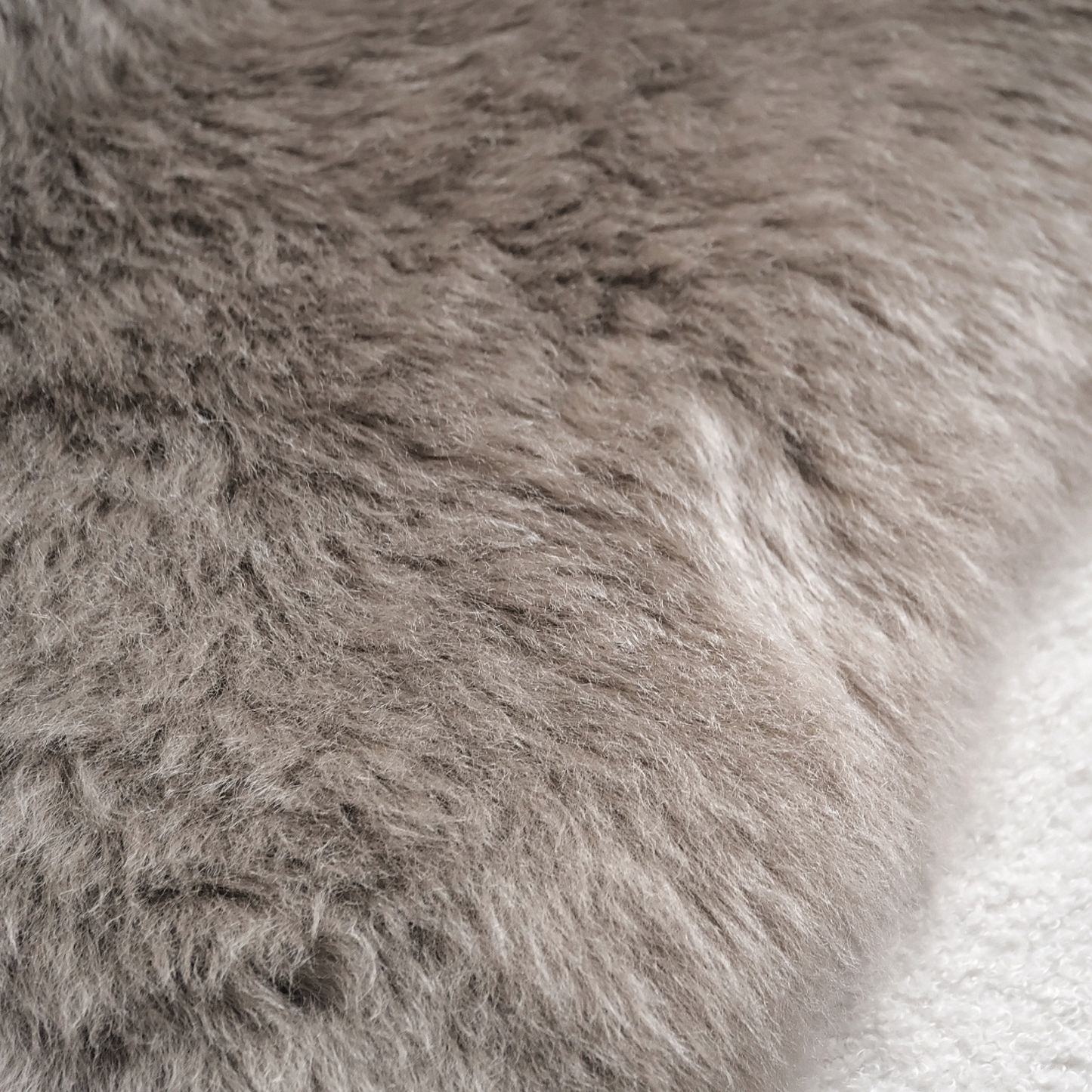 Taupe Grey Sheepskin Rug / Throw
