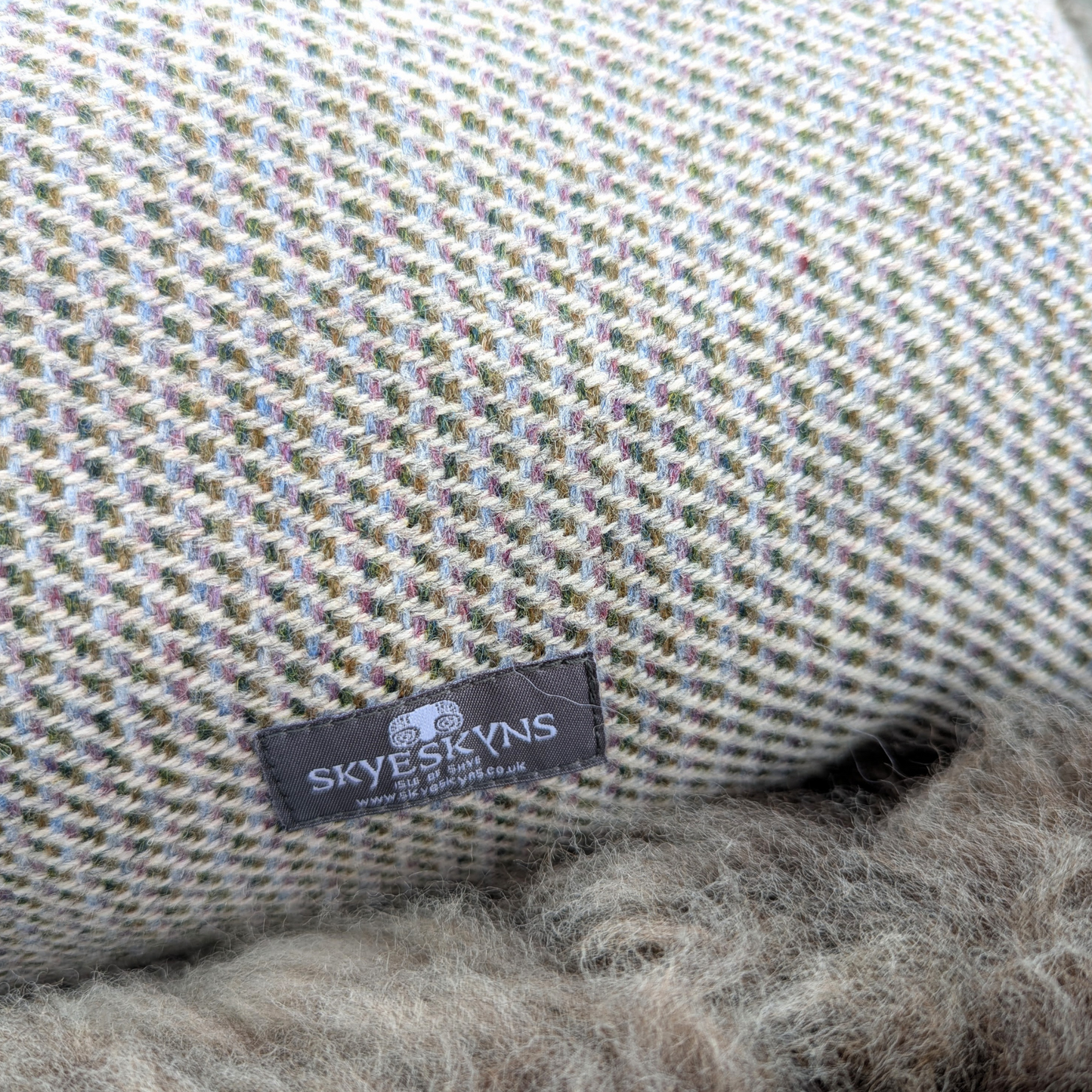 Skye Tweed Oblong Cushion in Grey