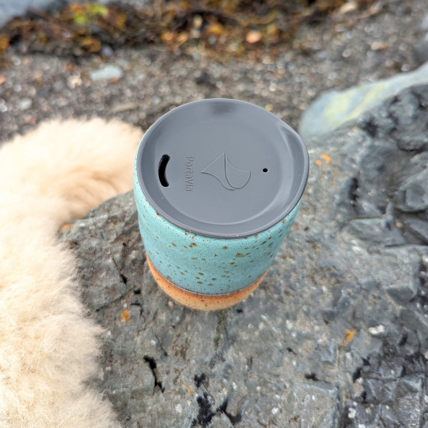 Hand Thrown Skye Travel Mug (White or Coral Blue)