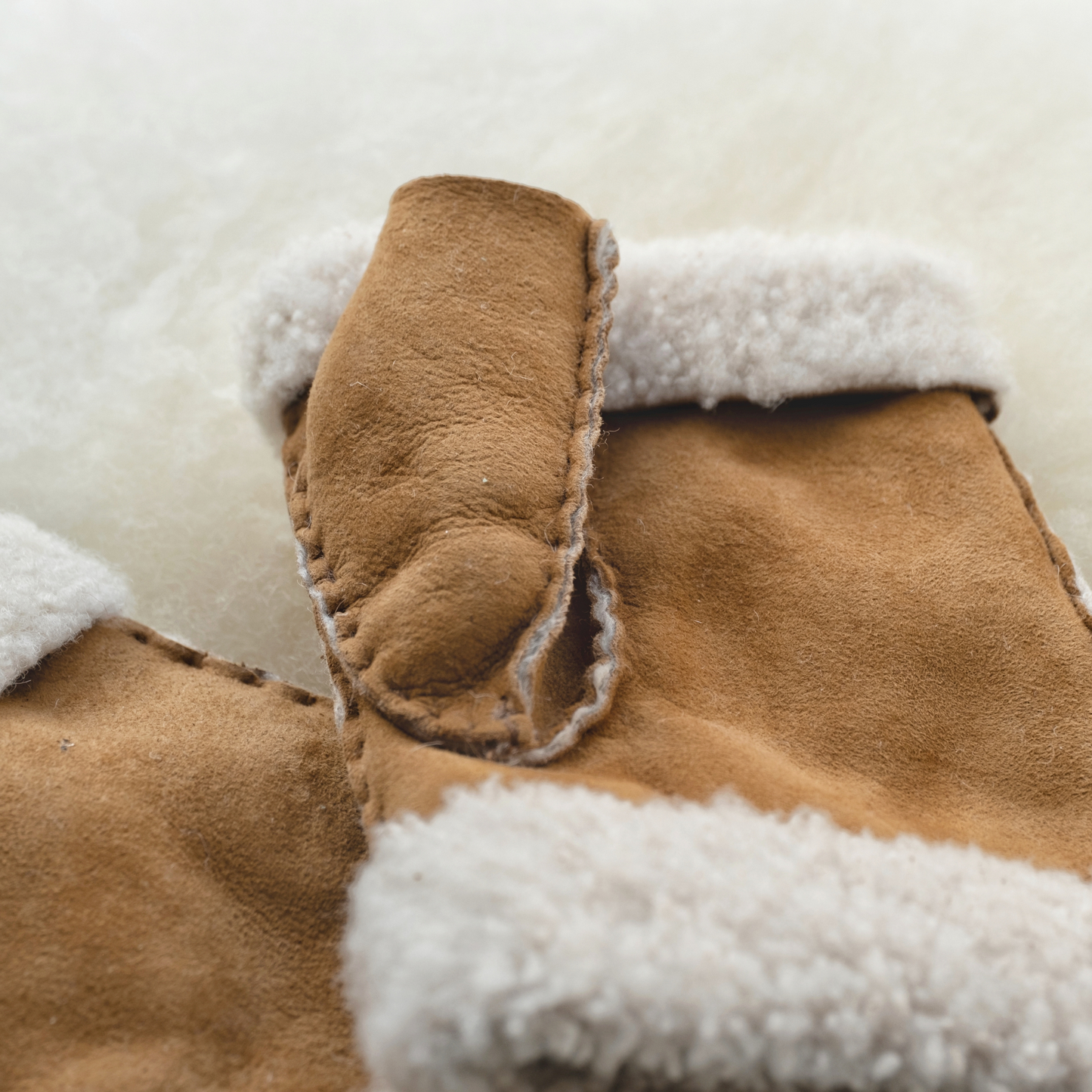Fingerless Lambskin Mitts in Tan or Brown