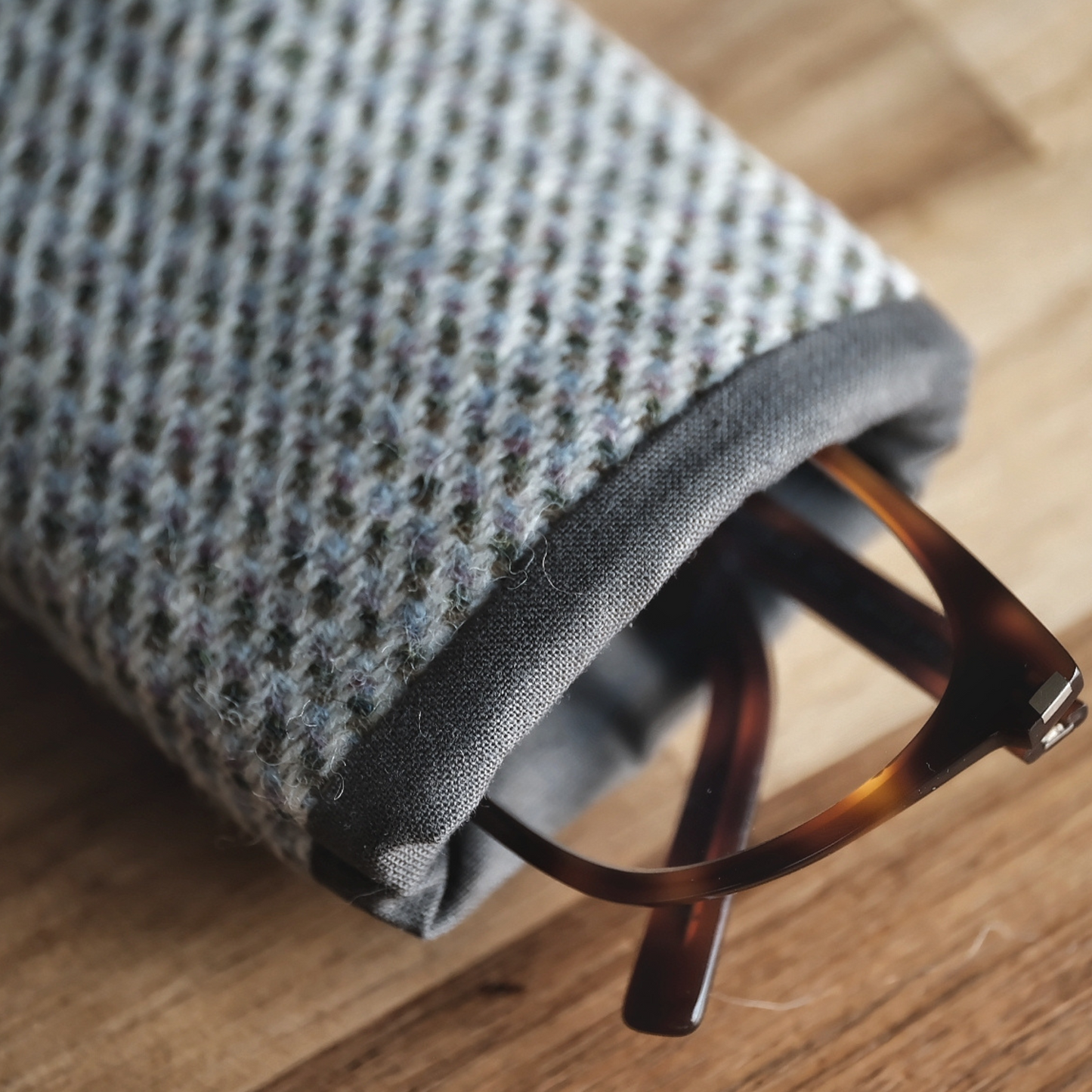 Skye Tweed Glasses Pouch in Heather or Grey