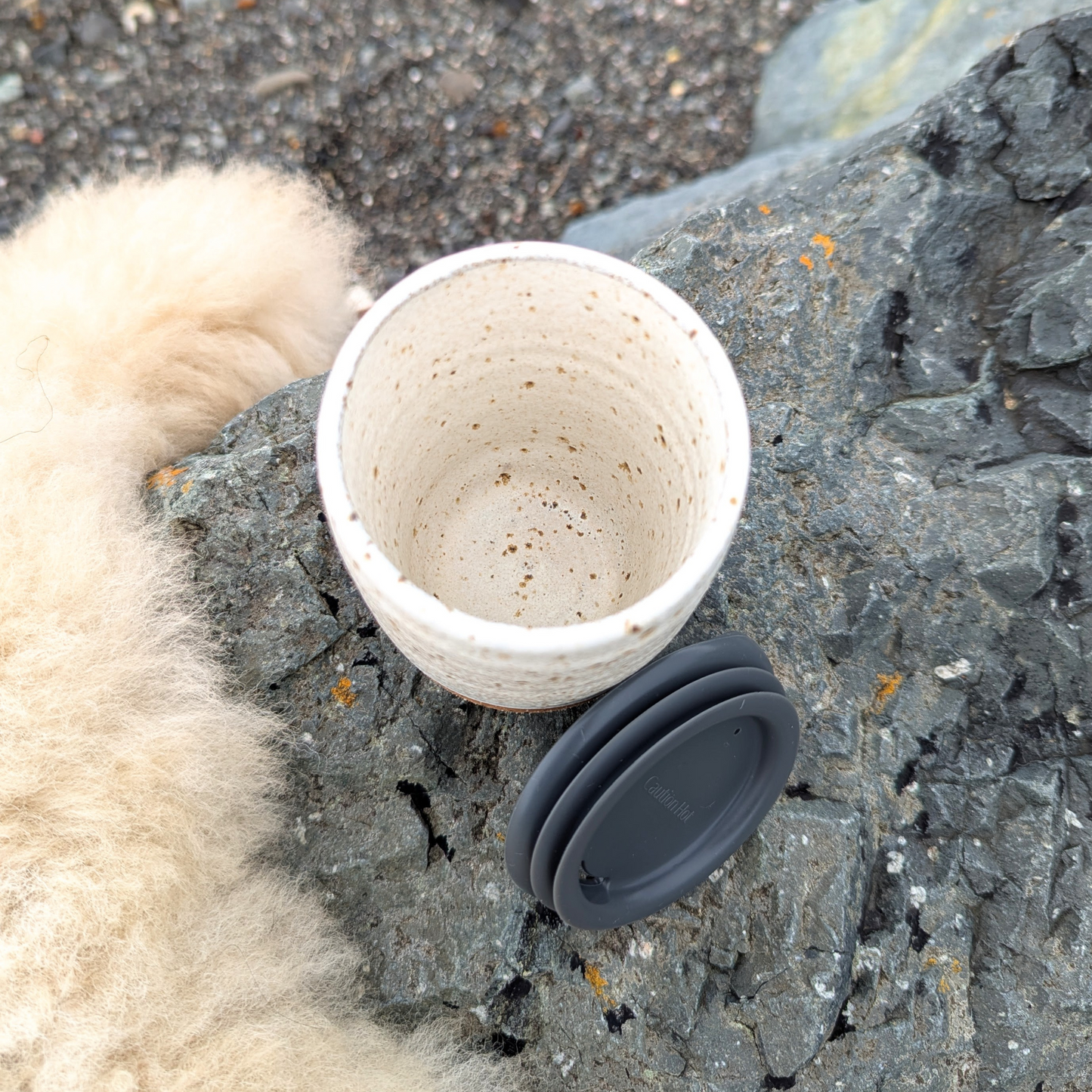 Hand Thrown Skye Travel Mug (White or Coral Blue)