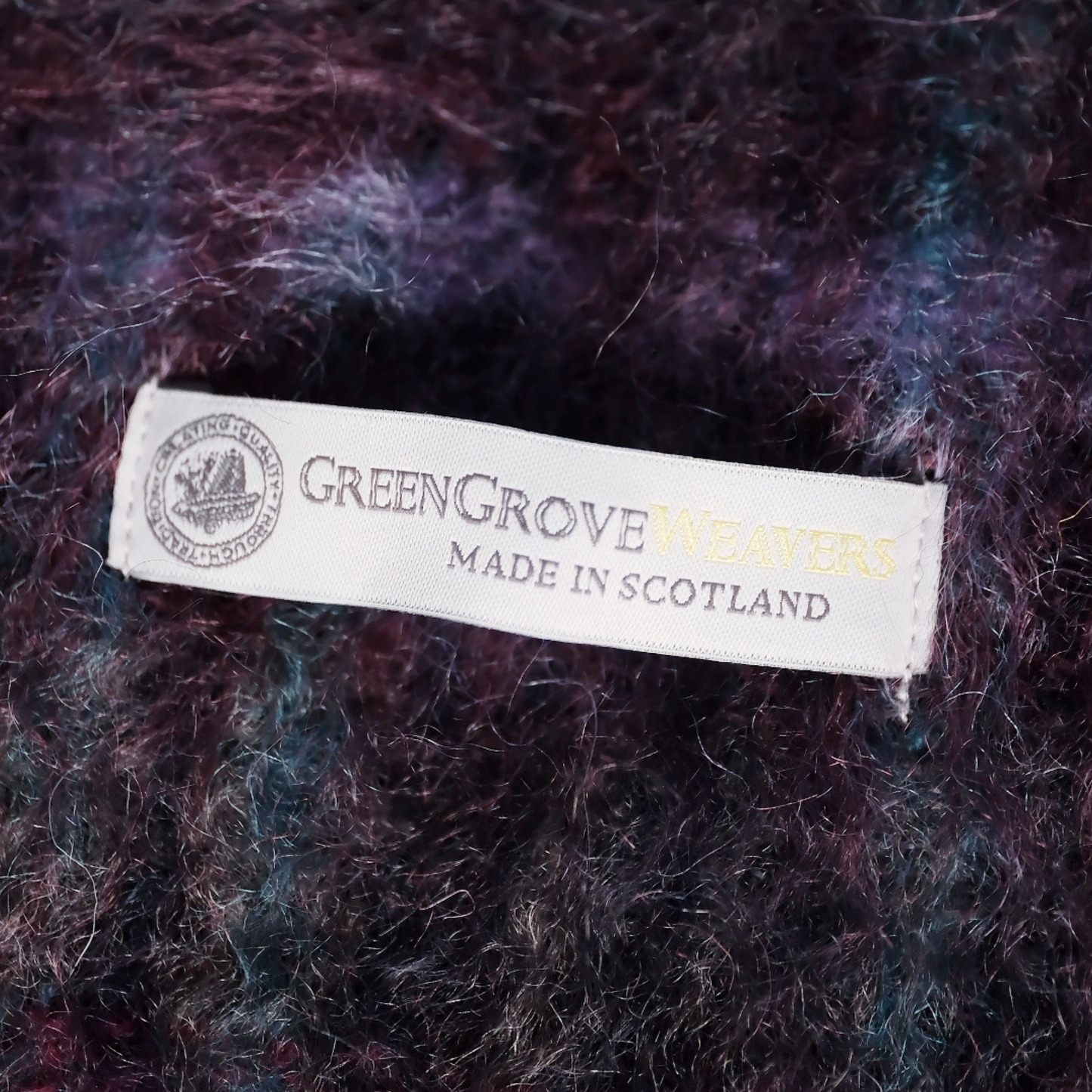 Green Grove Weavers Mohair Throw in Sloeberry
