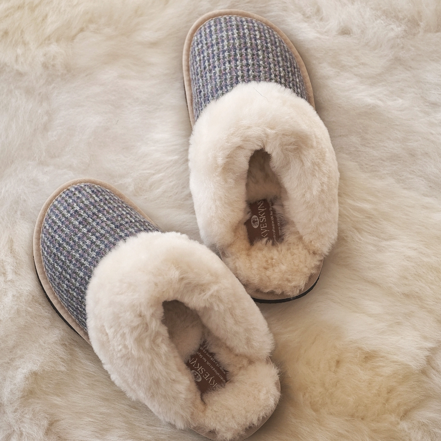 SKYE TWEED MULE SLIPPERS (UK 4-8)