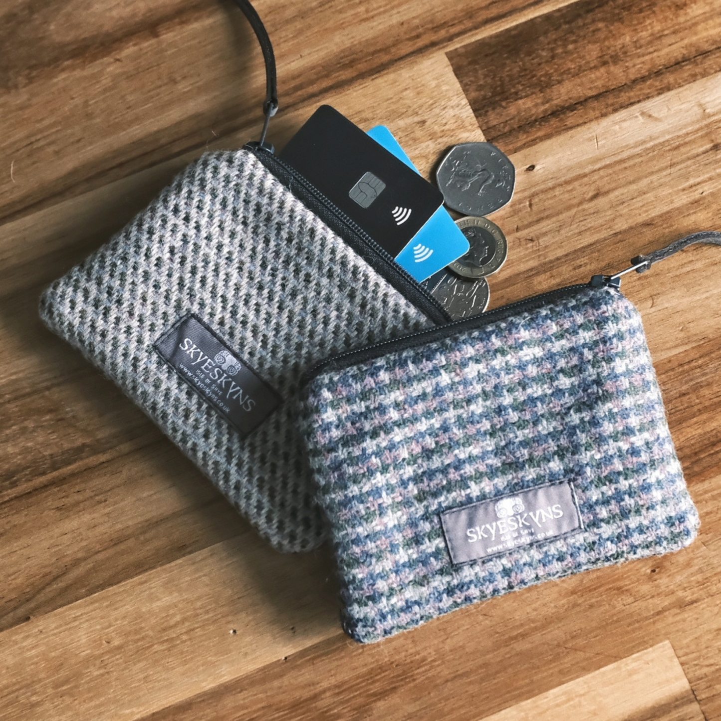 Skye Tweed Card Purse in Heather or Grey