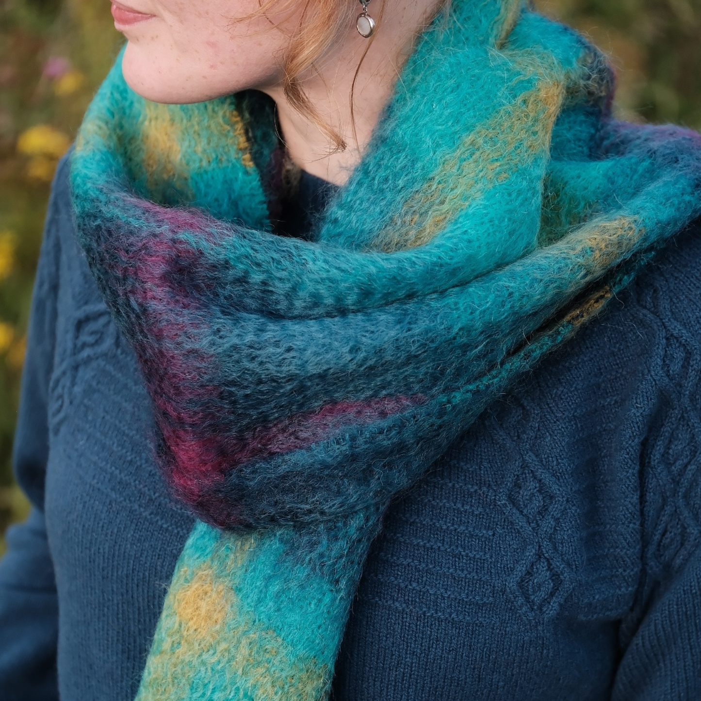 Mohair Scarf in Viridian