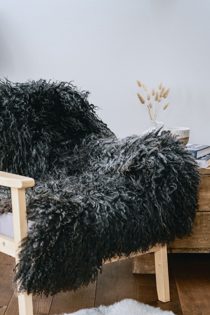 Dark Norse XL Sheepskin Rug / Throw