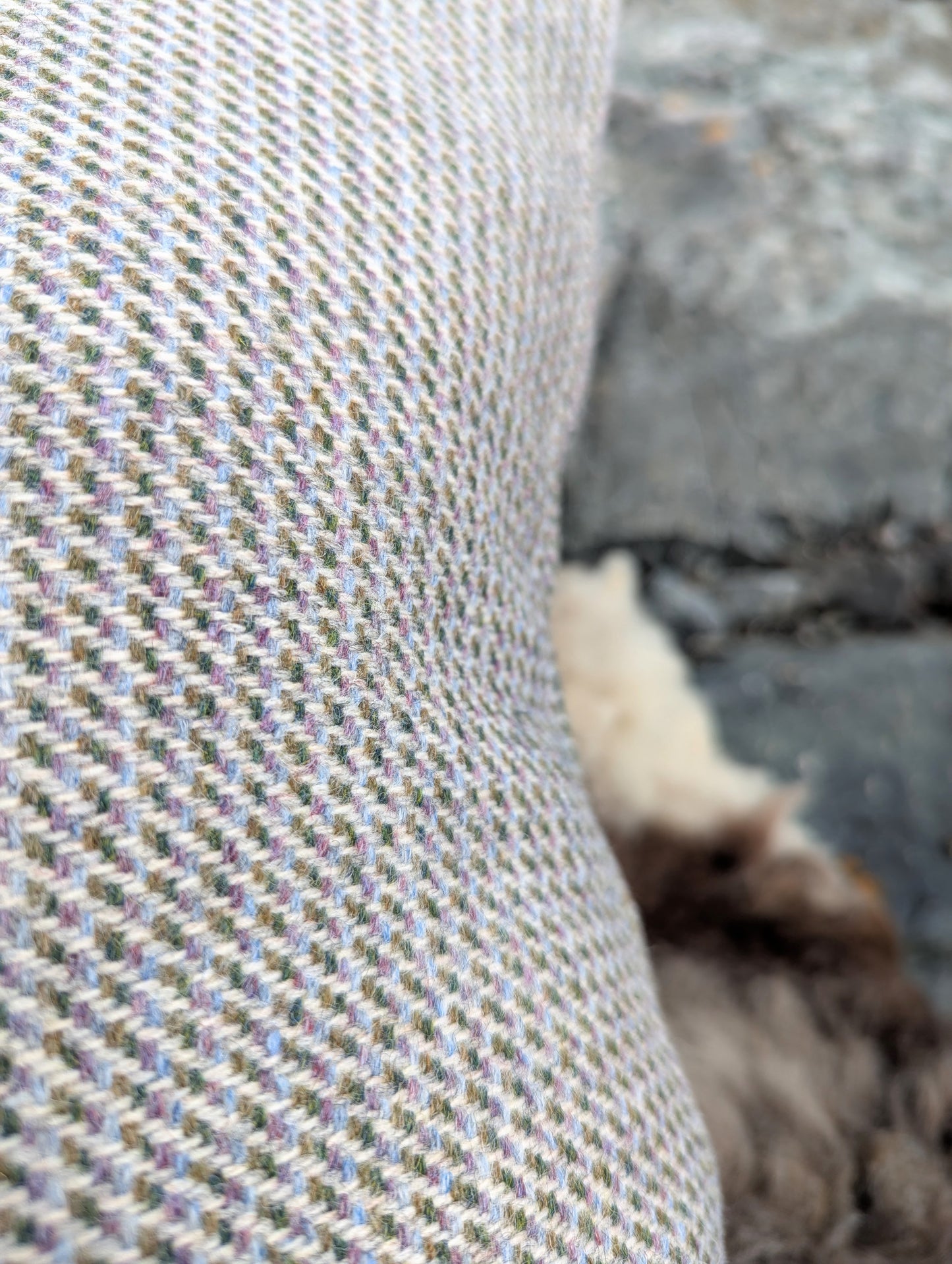 Skye Tweed Square Cushion in Grey