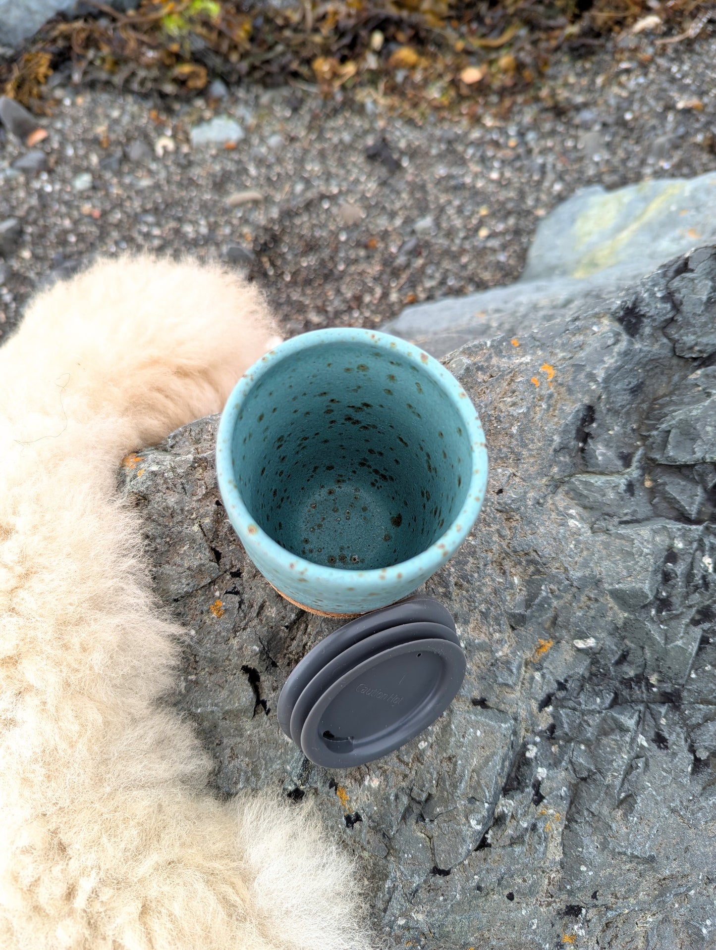 Hand Thrown Skye Travel Mug (White or Coral Blue)