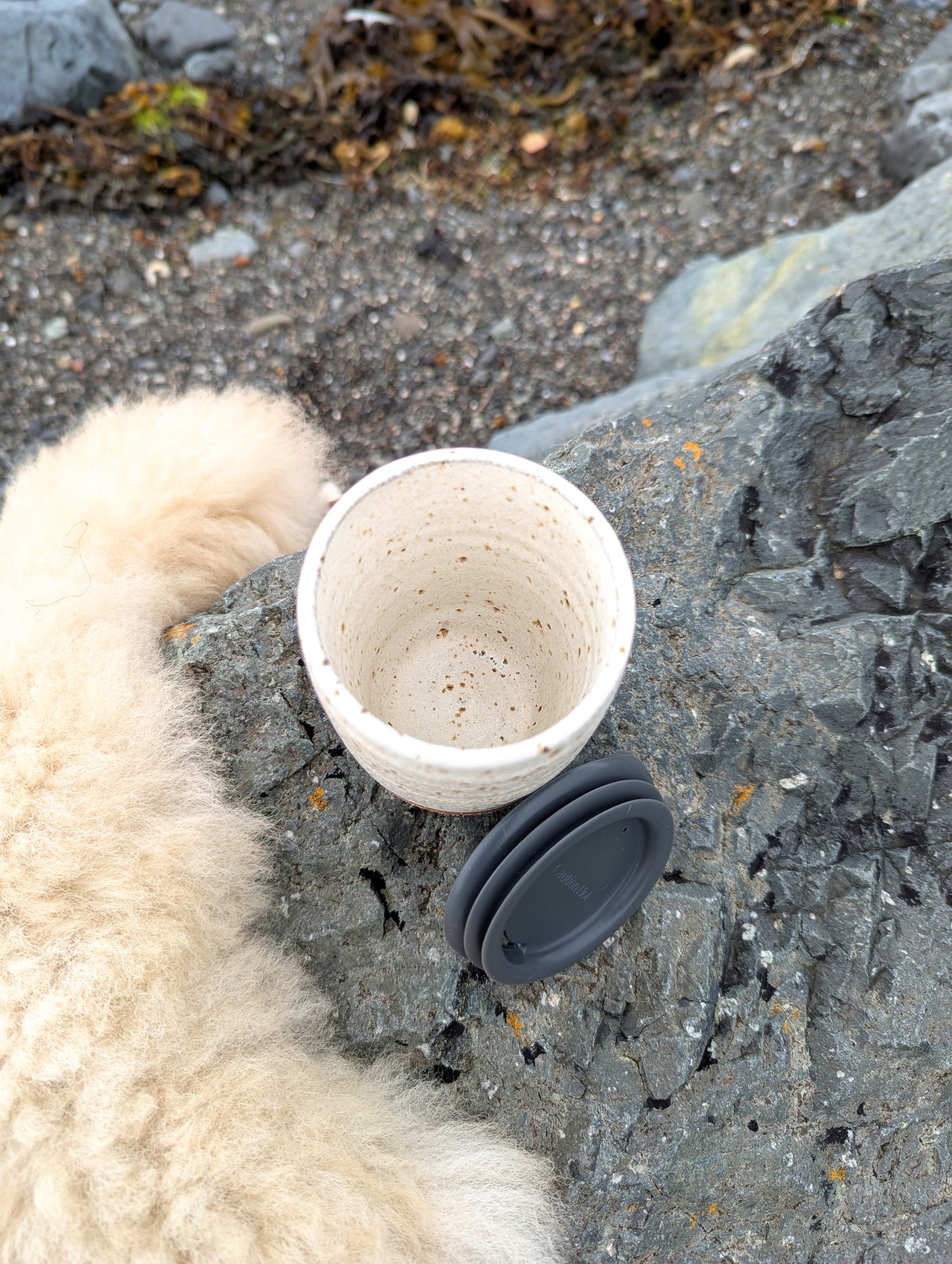 Hand Thrown Skye Travel Mug (White or Coral Blue)