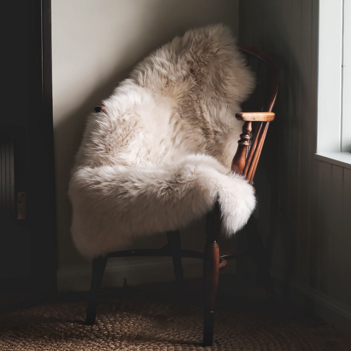 "LINEN" SHEEPSKIN RUG / THROW