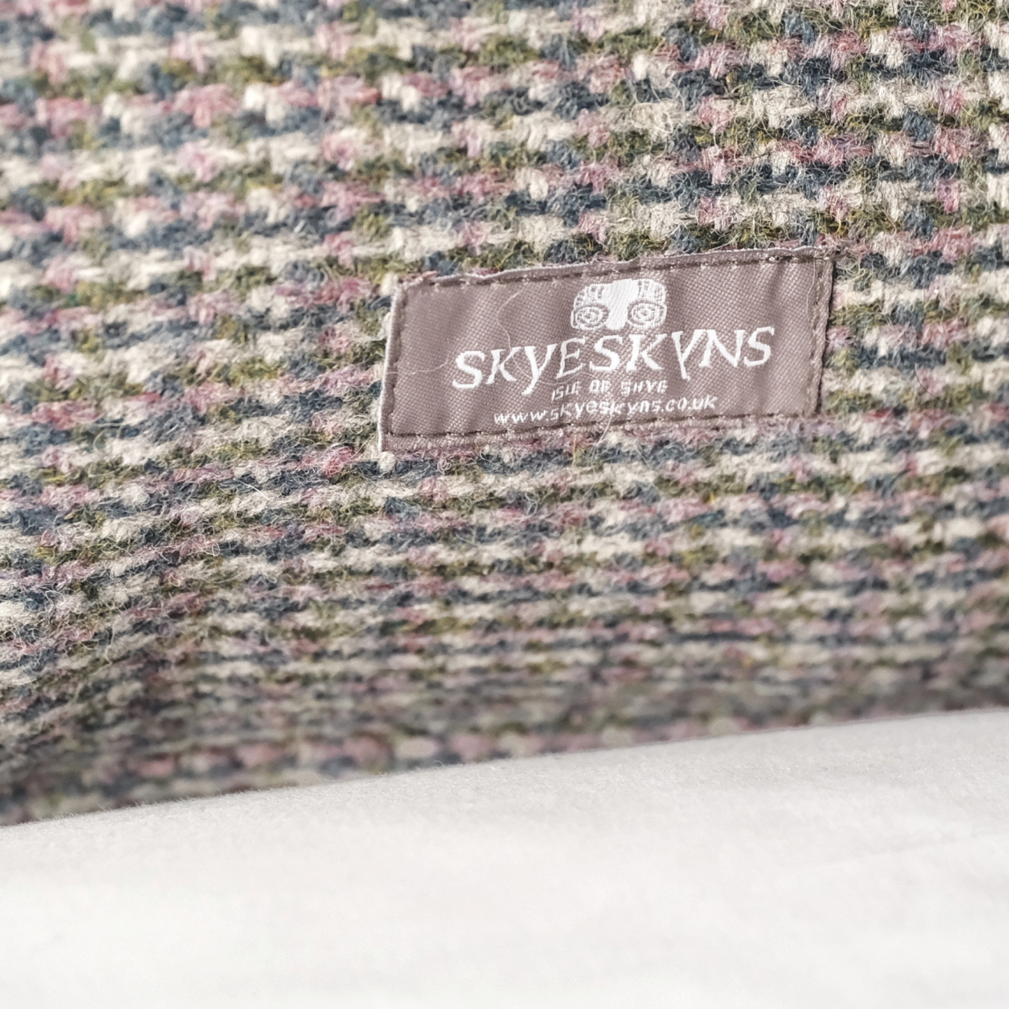 Skye Tweed Square Cushion in Heather