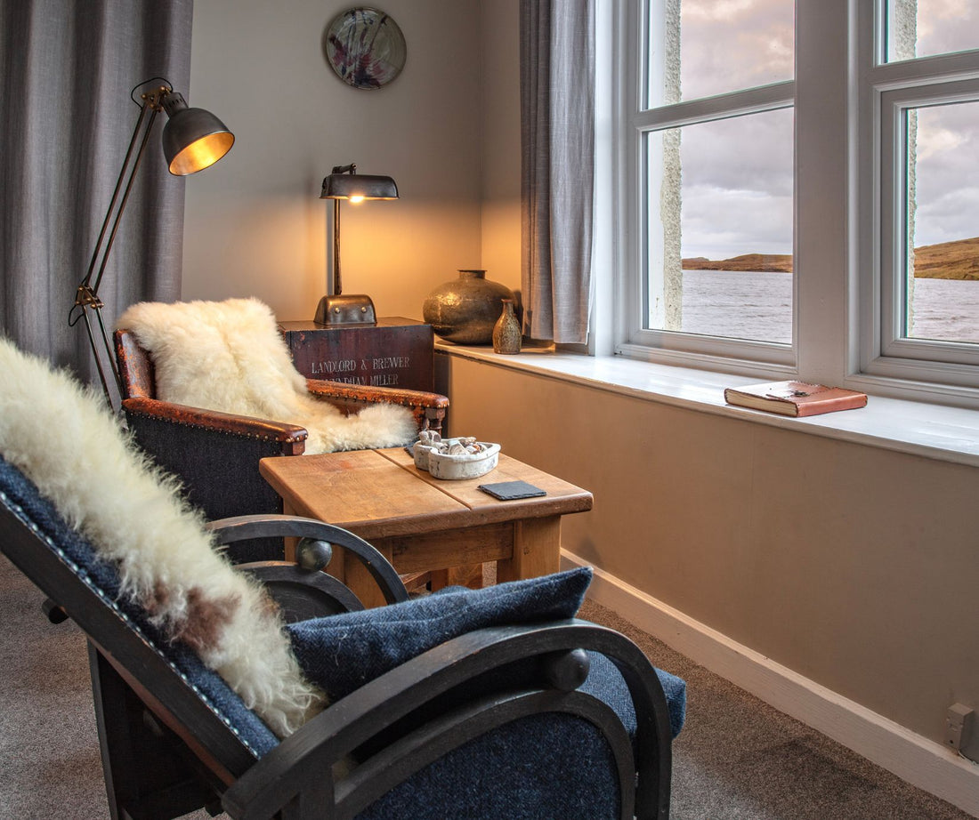 Sheepskin on chair
