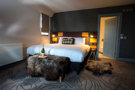 Discover Skye, Sligachan Hotel bedroom, Skyeskyns