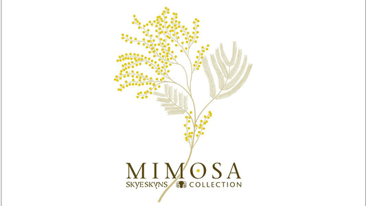 mimosa logo, Skyeskyns, Scottish sheepskins