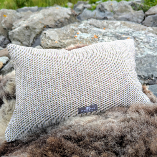 Skye Tweed Oblong Cushion in Grey