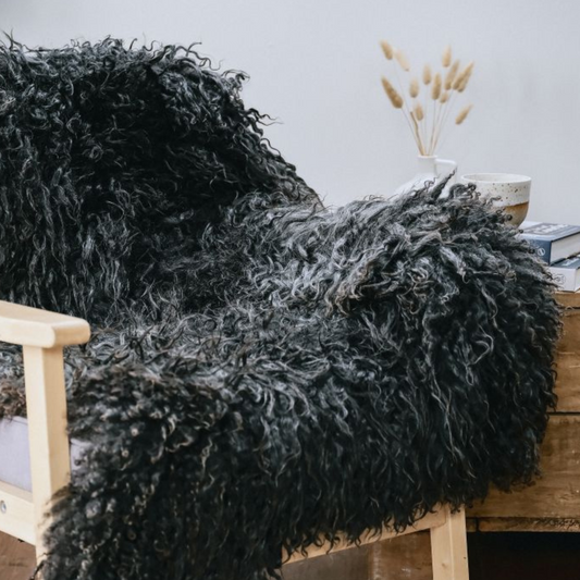 Dark Norse XL Sheepskin Rug / Throw