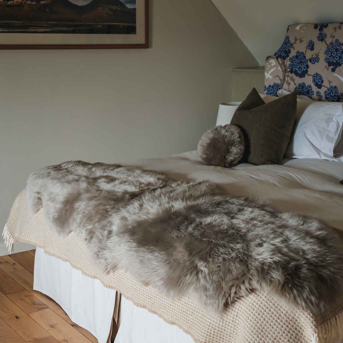 Taupe Grey End to End Rug / Throw