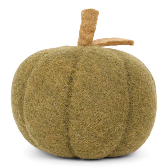 Green Felt Pumpkin - 16cm