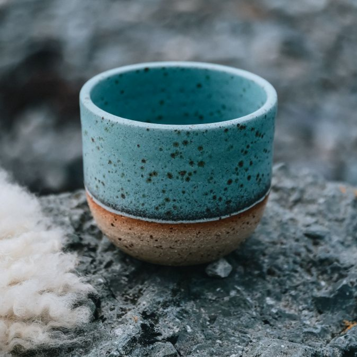 Large Hand Thrown Skye Round Tumbler Cup (White or Coral Blue)