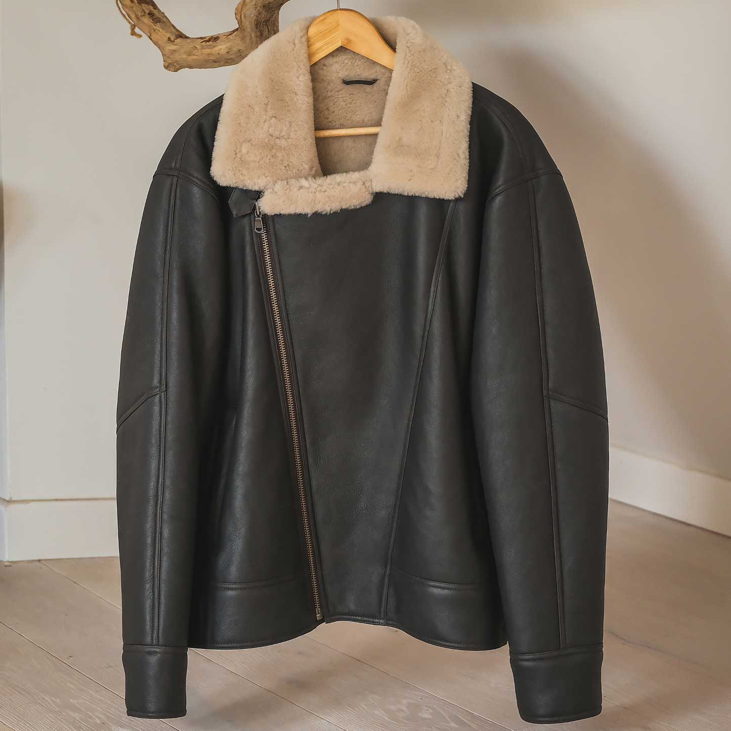 Dark Brown Leather Flying Jacket