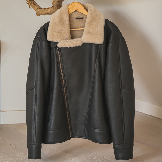 Dark Brown Leather Flying Jacket