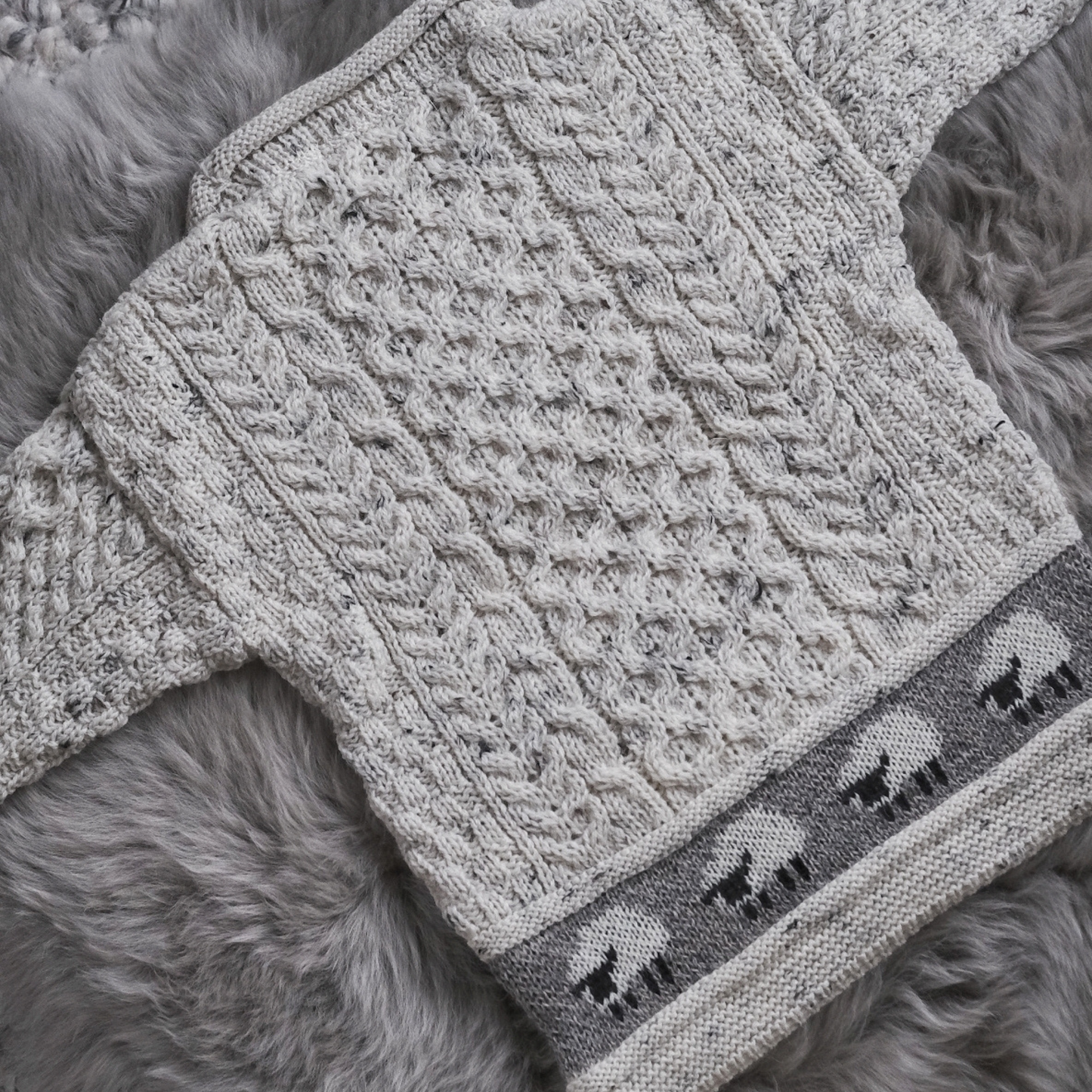 Children's Aran Sheep Sweater in Nep