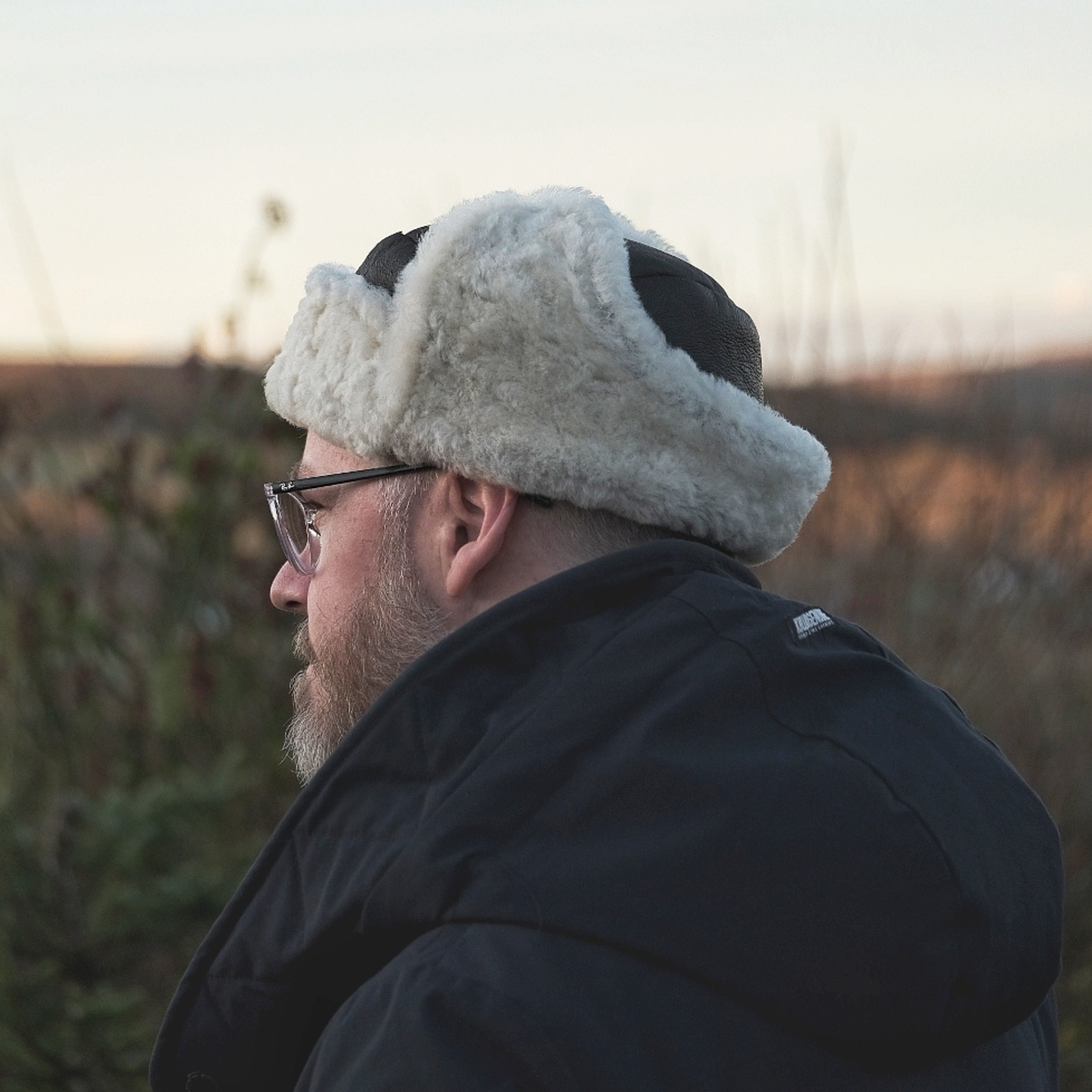 Trapper Hat in Brown and Cream
