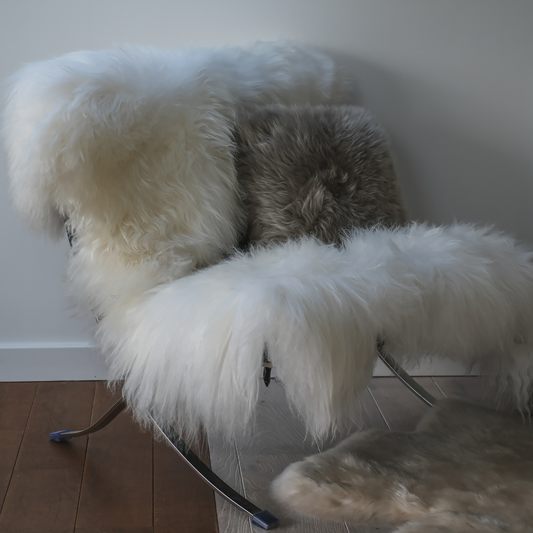 Icelandic White Sheepskin Rug / Throw