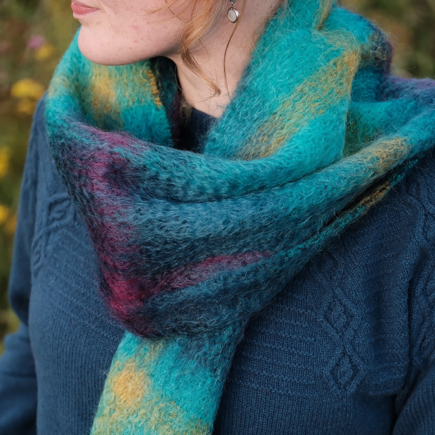 Green Grove Weavers Viridian Mohair Scarf