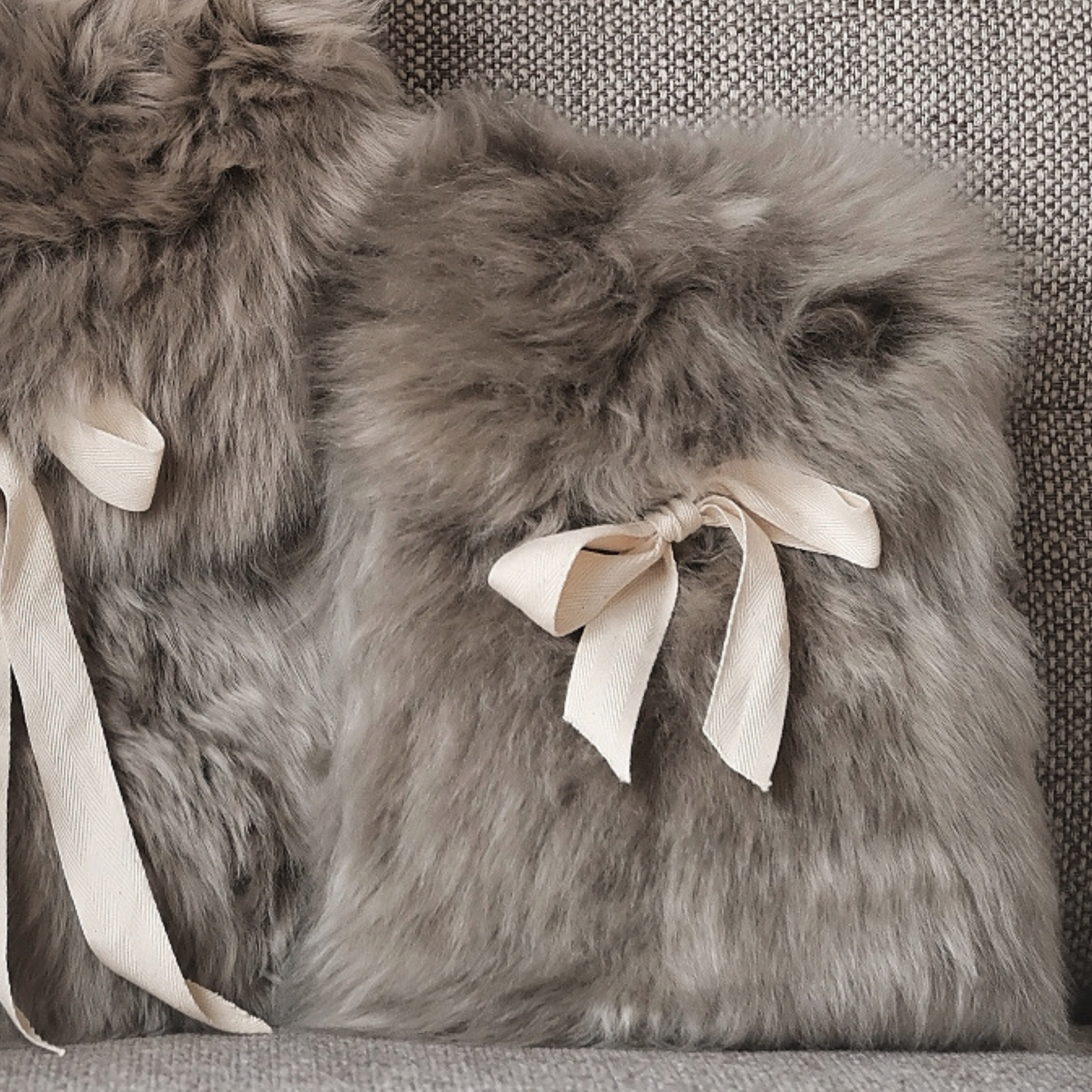 Small Sheepskin Snuggle in Taupe Grey