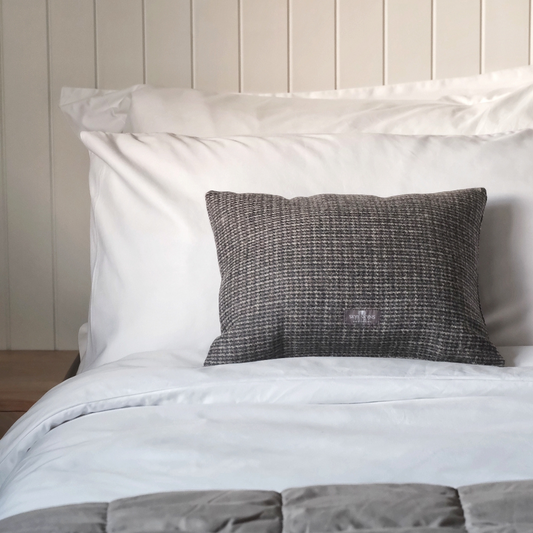Skye Tweed Oblong Cushion in Heather
