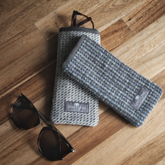 Skye Tweed Glasses Pouch in Heather or Grey