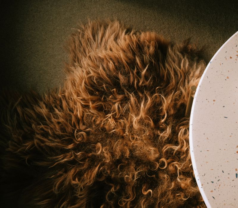ICELANDIC RUSTY/GREY SHEEPSKIN RUG/THROW - 110cm x 80cm