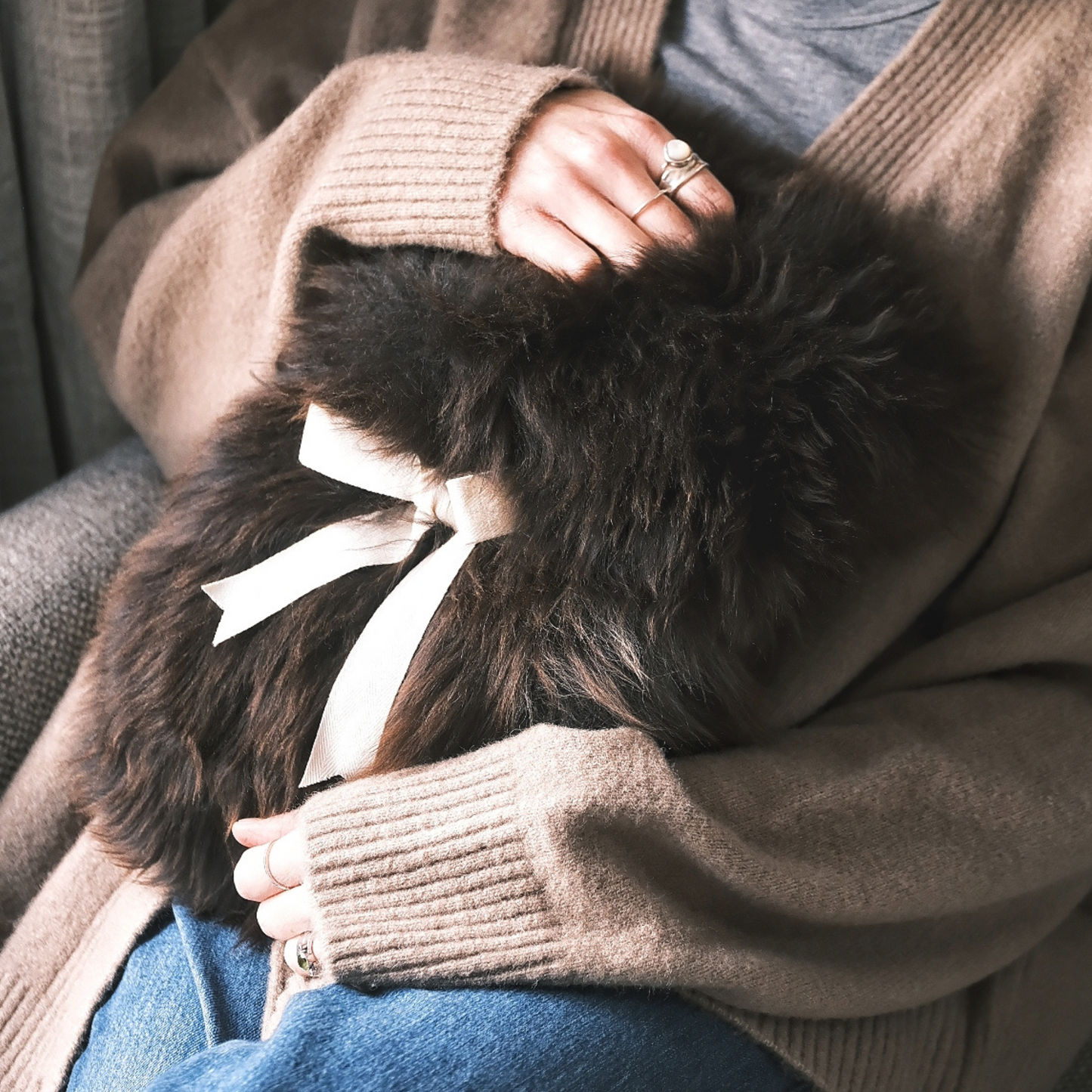 Small Sheepskin Snuggle in Brown