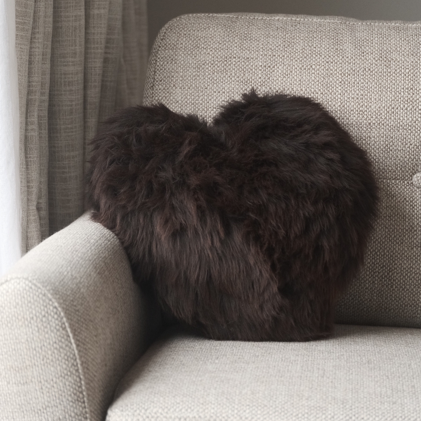 Sheepskin Heart Cushion (choice of colours)