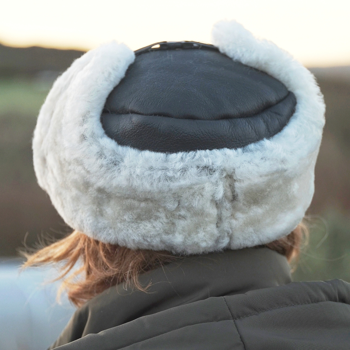 Trapper Hat in Brown and Cream