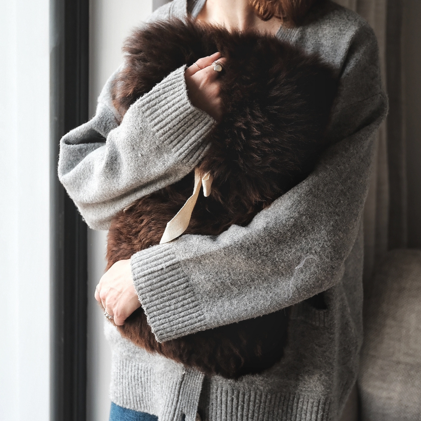Large Sheepskin Snuggle in Brown