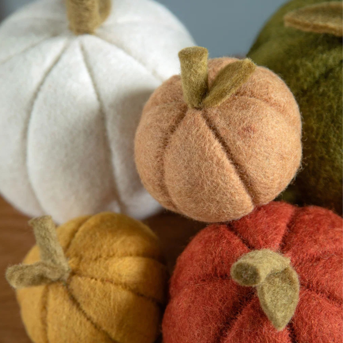 Green Felt Pumpkin - 16cm