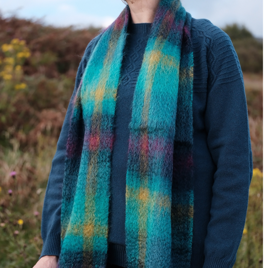 Green Grove Weavers Viridian Mohair Scarf