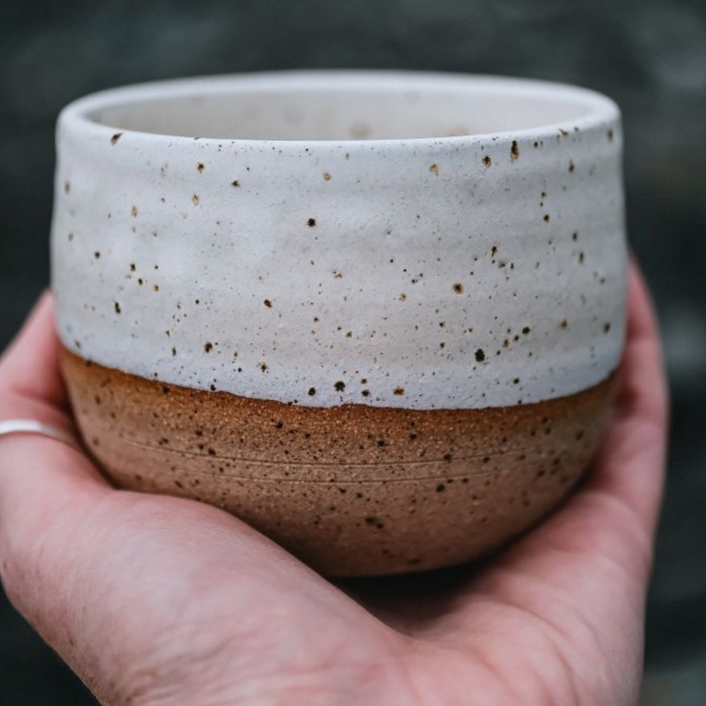 Small Hand Thrown Skye Tumbler Cup (White or Coral Blue)
