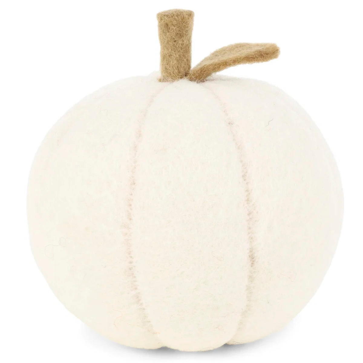 White Felt Pumpkin - 12cm