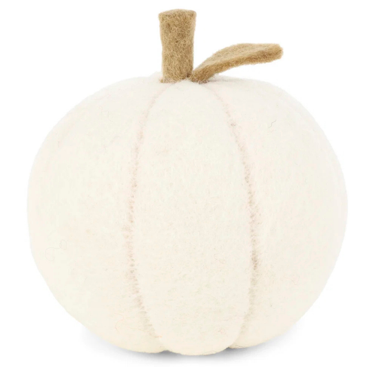 White Felt Pumpkin - 12cm